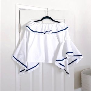 Ruffled off the shoulder top